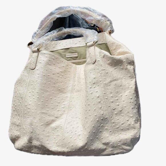 SALE ~ GILI Roma Ostrich Embossed Leather Tote Crossbody Bag Weekend  NWT - Picture 10 of 13